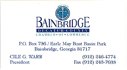 Bainbridge Chamber of Commerce business card